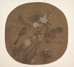 Sparrows, plum blossoms, and bamboo