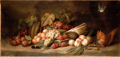 Still Life with Fruit and a Squirrel by Anonymous