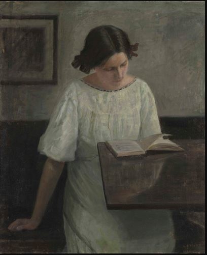 The Artist's Wife in White Reading