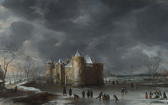 The Castle of Muiden in Winter by Jan Abrahamsz Beerstraaten
