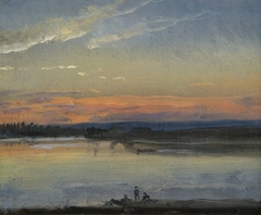 The Elbe in Evening Light by Johan Christian Dahl