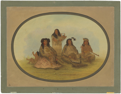 The Sioux Chief with Several Indians by George Catlin