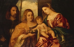 The Virgin and Child with Saints Dorothy and George by after Titian