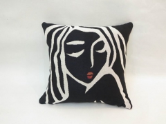 Touched - Black and white custom throw pillow cushion - Modern Abstract Pop Art by Fidostudio