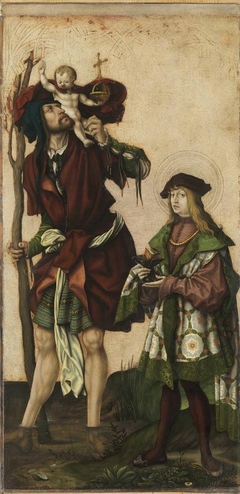 Triptychon von 1505: Die hll. Christophorus und Veit Rückseite: Hl. Cyprianus by Hans Burgkmair the Elder