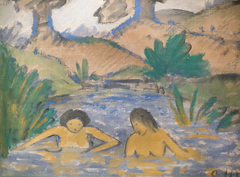 Two bathing girls by Otto Mueller