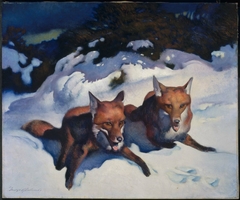 Two Foxes by George Hawley Hallowell