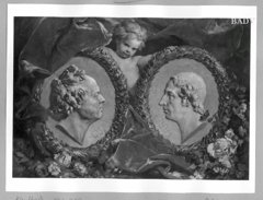 two reliefs: the heads of Glück and Weber by Friedrich August von Kaulbach