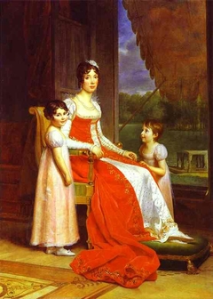Marie-Julie Bonaparte, Infante d'Espagne, en compagnie de ses deux filles Charlotte et Zénaide Bonaparte