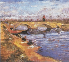 Pont de Gleize at Arles (The Gleize Bridge over the Vigueirat Canal) by Vincent van Gogh