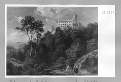 view to Wartburg (front (right) 3 people) by Carl Hummel