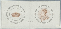 Voor- en achterzijde van een penning met portret van Karel X, koning van Frankrijk by Bernard Picart