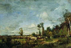 Weidendes Vieh in Holland by Emil Jakob Schindler
