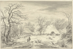 Winterlandschap by Egbert van Drielst