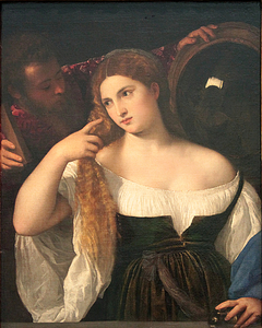 Woman with a Mirror by Titian