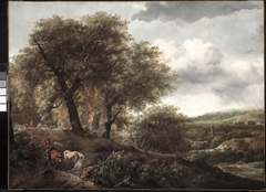 Wooded Hillside with Cattle by Anonymous