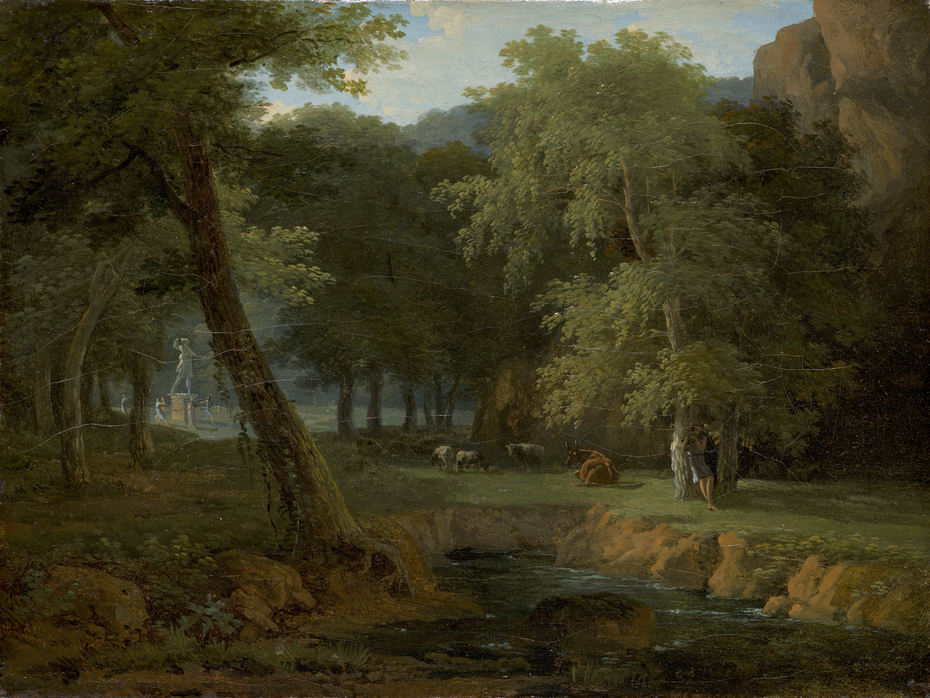 Woodland Scene with Nymphs and a Herm