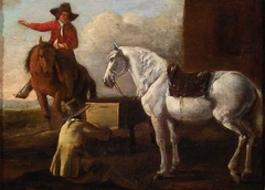 Young Artist Painting a Horse and Rider