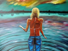 Young Woman in the Emerald Lake by Martha De Cunha