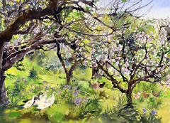 A Cornish Orchard in Spring by Margaret Merry