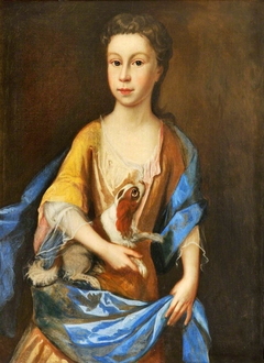 A Girl, called Rebecca Gaskell, later Mrs Richard Clive, with a King Charles Spaniel by Anonymous