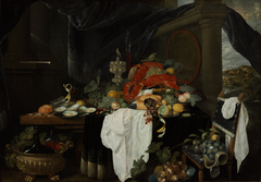 A Pronk Still Life with Fruit, Oyters, and Lobsters by Andries Benedetti