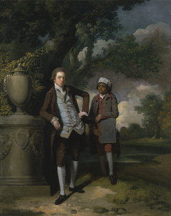 A Young Man with his Indian(?) Servant Holding a Portfolio by John Hamilton Mortimer