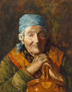 An old woman (study) by G. P. Nerli