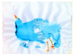 Blue mancha bird