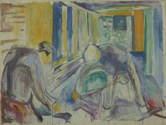 Building Workers in the Studio by Edvard Munch