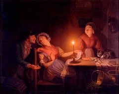 Candle light - interior with peddler