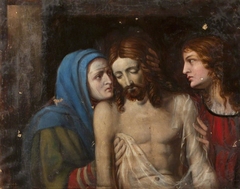 Christ with the Virgin Mary and Saint John the Evangelist by Rebecca Dulcibella Orpen