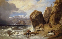 Coast scene near Genoa by Clarkson Frederick Stanfield