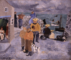Cornish Fishermen, The Quay, St Ives by Christopher Wood