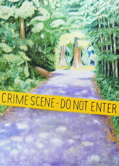 'Crime Scene - do not enter', (2006) oil on linen, 140 x 100 cm. by john albert walker