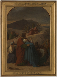 Esquisse pour l'église Saint-Eustache : Jésus portant sa croix, La Vierge sur le chemin du Calvaire by Émile Signol