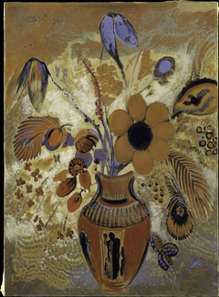 Etruscan Vase with Flowers by Odilon Redon