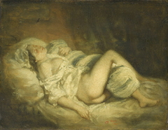 Femme nue sur un lit by Octave Tassaert