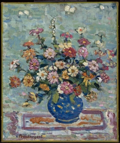 Flowers in a Blue Vase by Maurice Prendergast