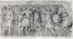 Frieze with Male Figures and Two Horses by After Polidoro da Caravaggio