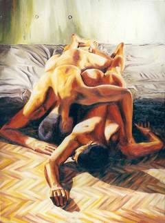 gay couple homosexaul painter raphael perez lgbt artist queer art paintings homoerotic artist by Raphael Perez