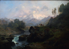 Gebirgslandschaft mit dem Wiesbachhorn by Anton Hansch