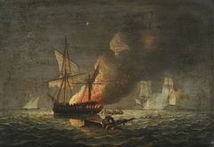 HMS Seahorse capturing the Badiri-i-Zaffer, 6 July 1808 by Thomas Buttersworth