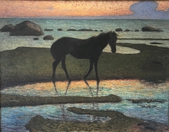 Horse on the beach (Summer Night) by Nils Kreuger