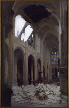 Intérieur de l'église Saint-Gervais, après le bombardement du Vendredi saint, 29 mars 1918 by Alice Mallaivre