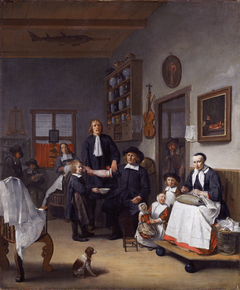 Jacob Franszn (ca. 1635-1708) and family in his barber-surgeon shop