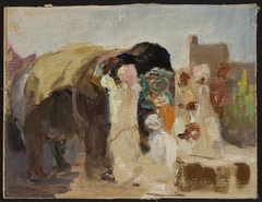 Jaipur – painting the elephant. From the journey to India by Jan Ciągliński