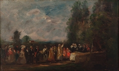 Landscape with figures by Charles-François Daubigny