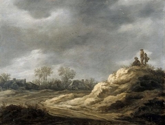 Landscape with figures by Jan van Goyen