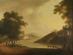 Landscape with Loggers working by a River by Joseph Thors